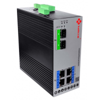 遐域工業(yè)級全新百兆2光4電燈光秀專用交換機(jī)